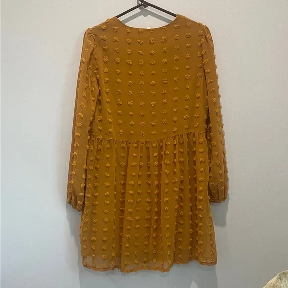 Mustard Long Sleeve Dress - Picture 2 of 2